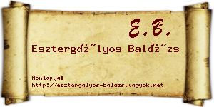 Esztergályos Balázs névjegykártya